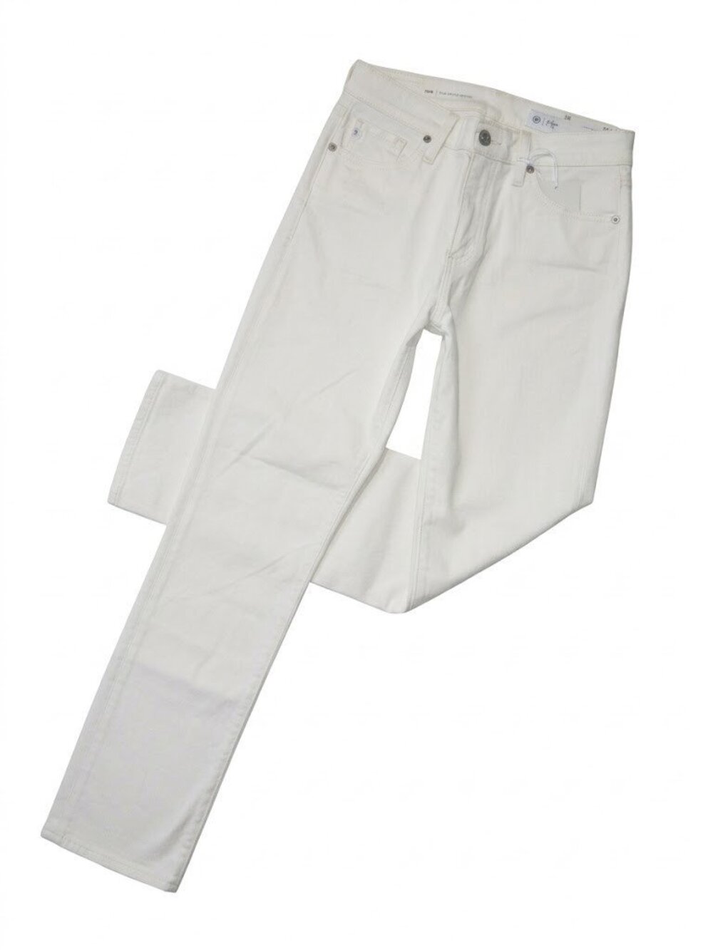NWT Adriano Goldschmied AG Mari in Powder Ivory Slim Straight Stretch Jeans 26